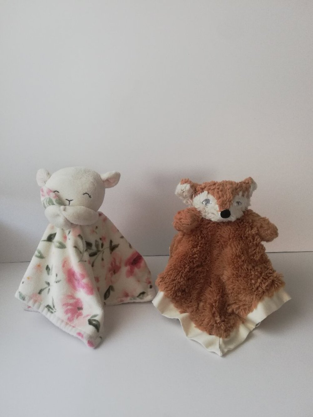 Lot of 2 Baby Loveys / Security Blankets - Modern Moments Lamb & Cuddle Me Fox